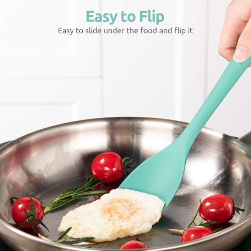 Image of U-Taste Silicone Cooking Spoon 600ºF Heat Resistant Scoop Spatula, Mint