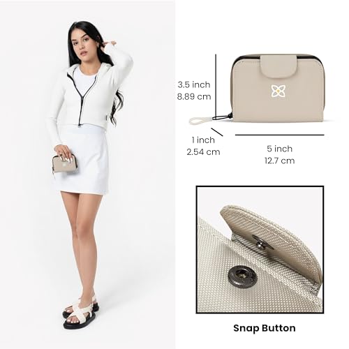 Image of Sherpani Barcelona, Nylon Bifold Zipper Pocket Wallet for Women, Travel Bag, RFID Protection