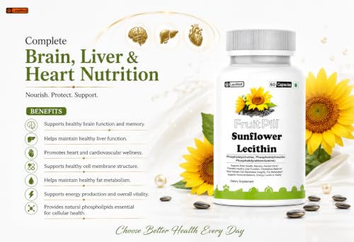 Image of by LeeWell Sunflower Lecithin Supplement, 60 Capsules