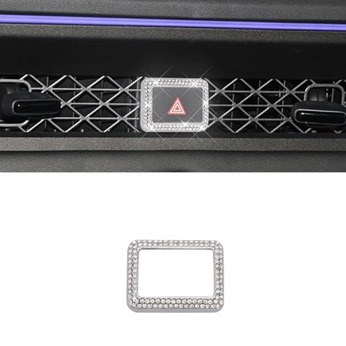 Image of Bling Hazard Warning Button Cover Sticker Fit for 11th Gen Honda Accord Civic CR-V 2024.(Silver 2)