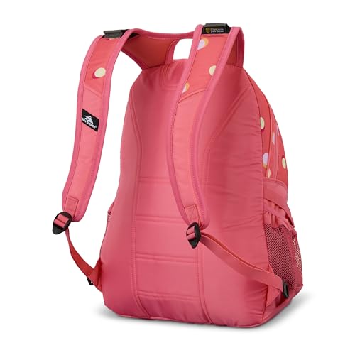 Image of High Sierra Loop Backpack, Travel, or Work Bookbag with tablet sleeve, One Size, POLKA DOTS /THRIFT PINK