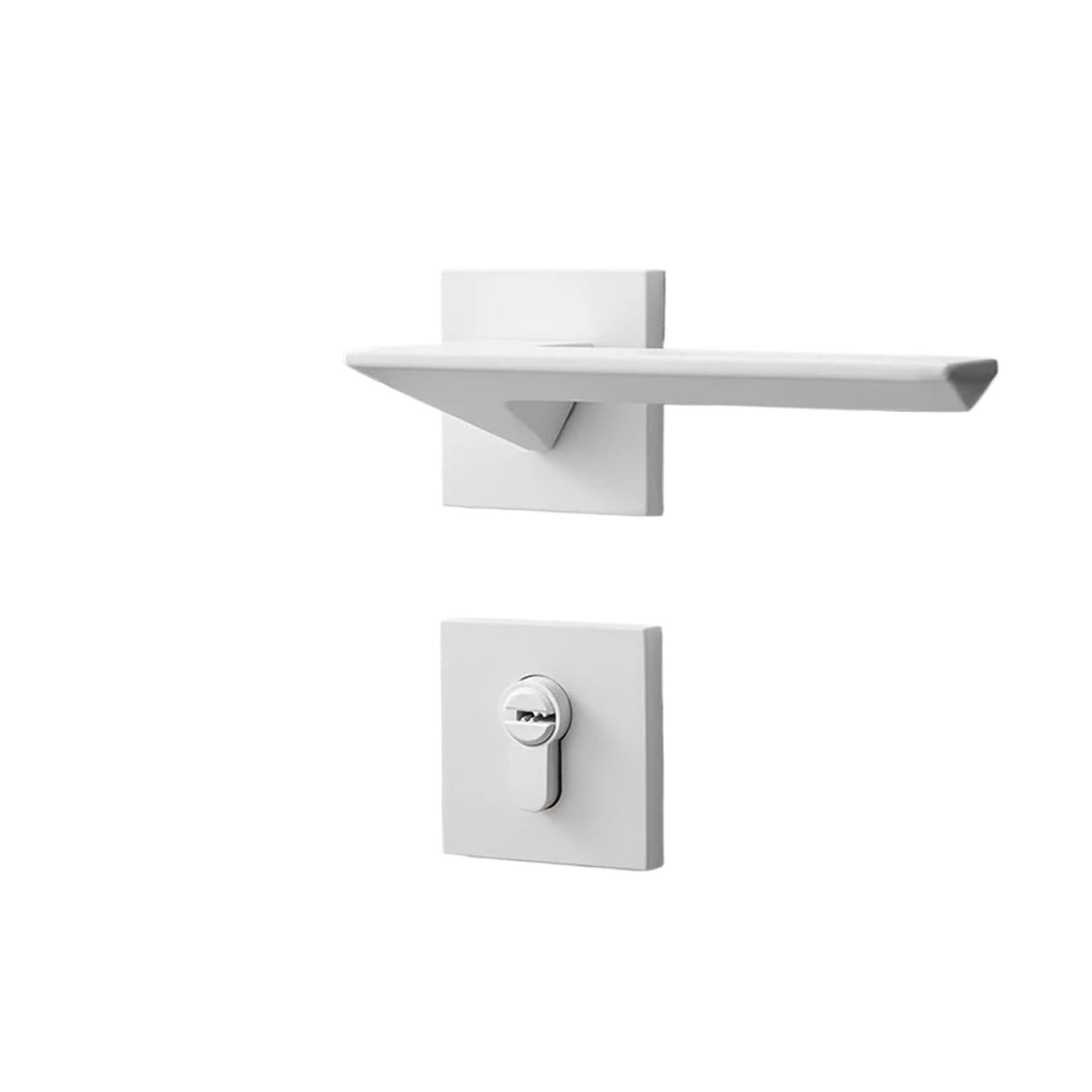 FBXRXZFPJ Safety Door Lock Silent Split Mechanical Handle Latch White Furniture Hardware