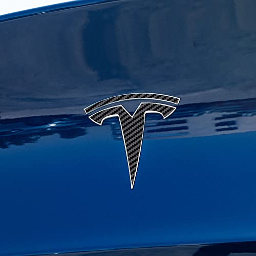 Image of IPG Compatible with Model Y Decal (8 Logo Set) Stickers Set Personalize Your Vehicle (Black Carbon Fiber)
