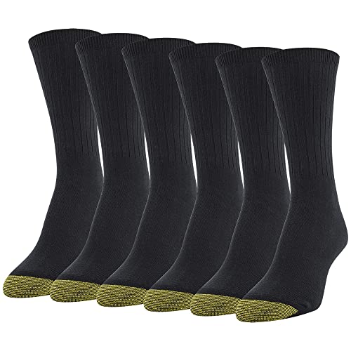 GOLDTOE Damskie skarpety na co dzień, teksturowane, wielopary, Czarny (6 par), Medium