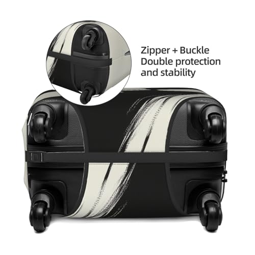 Red Lips Black Hat Woman Minimalism Elastic Travel Luggage Covers Dustproof Scratch-Resistant Suitcase Protector Fit 22-24 Inch2