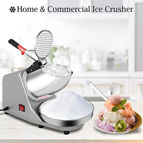 Ice Crusher Slush Machine 380W - Dual Stainless Steel Blades, 85kg/Hour Ice Shaver for Slush, Snow Cones, Cocktails | Commercial & Home Slush Machine & Snow Cone Maker - Image 5