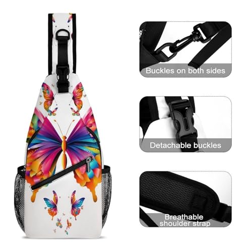 Bolso bandolera deportivo con mariposas para hombre y mujer miniatura 3