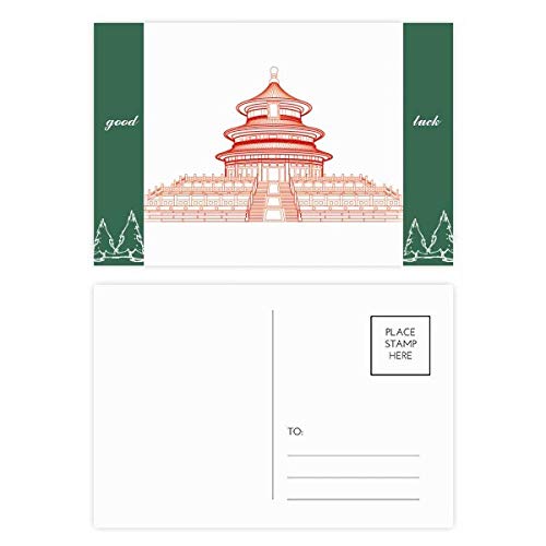 Cartes postales Temple du Ciel rouge DIYthinker cadeau de bonne chance et souvenir de Chine 20pcs