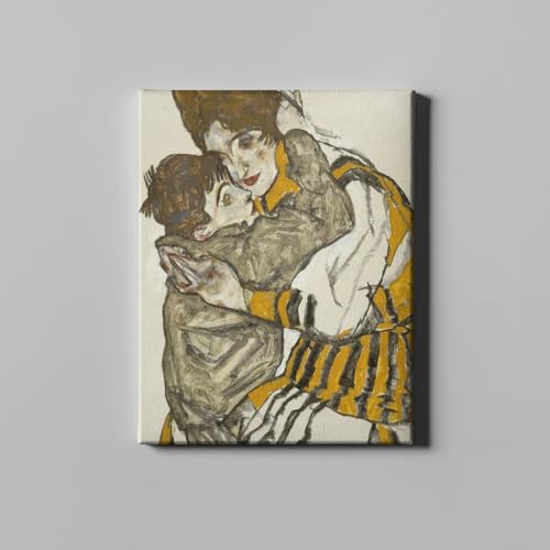Egon Schiele la femme de Schiele avec son petit neveu une toile pleine de poésie