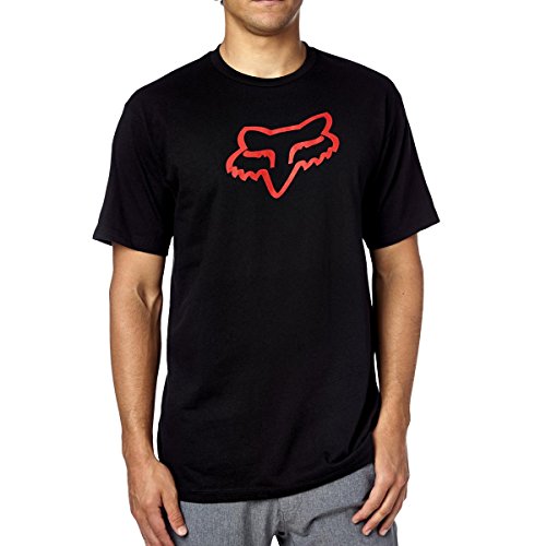 Fox Men's Standard Fit Legacy Logo Basic Short Sleeve T-Shirt, black/Red, 2XL