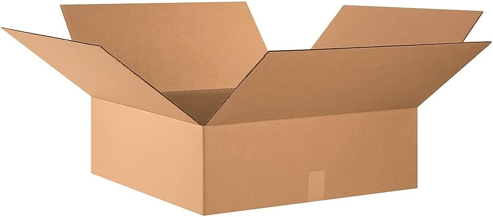 BOX USA 24x24x8 Flat Corrugated Boxes, Flat, 24L x 24W x 8H, Pack of 10 | Shipping, Packaging, Moving, Storage Box for Home or Business, Strong Wholesale Bulk Boxes