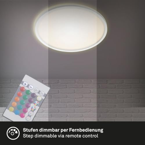 Panel LED de techo circular BRILONER retroiluminado con acabado blanco moderno 8