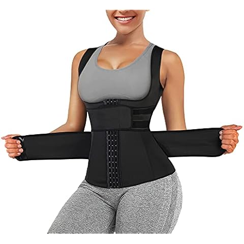 Eleady Waist Trainer Vest for Women Corset Trimmer Belt Slimming Body Shaper Tummy Control Cincher Workout Girdle (Black, Small) Cover