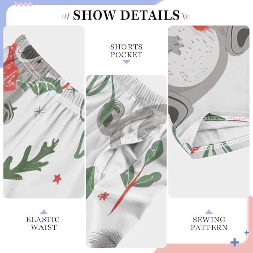 Koala Holly Leaves Boys Long Pants Soft Trousers Elastic Waist Kids Lounge Bottoms with Pockets S-XL4