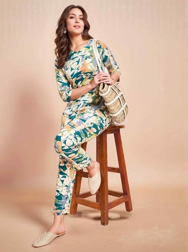 Image of RICHIK Women's Co-ord Set|Kurta Set for Women|Printed Kurta with Pant|Co-ord Set
