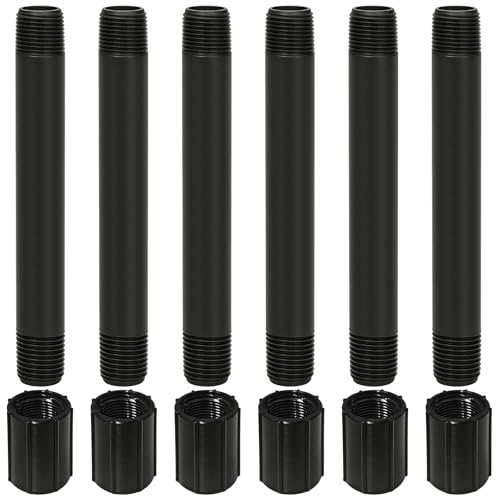 WXNTLDOH 12 Pcs 1/2 Inch NPT Sprinkler Pipe Riser Extensions Fitting-6 Pcs 6 Length MNPT Sprinkler Riser Extension and 6 Pcs Double Female Thread Coupling for Lawn Garden Sprinkler Irrigation System