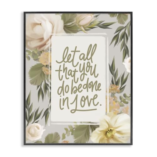 Motivational Floral Love, 24 x 30 Inch Framed Giclée Print