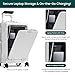 Nobl Travel Carry On Luggage, Noble Zipperless Aluminum Frame PC Hard Shell Suitcase, 22.5x15x9.5 Airline Approved, 360° Spinner Wheels, TSA Locks, USB Charging Port, Cup & Phone Holder - White