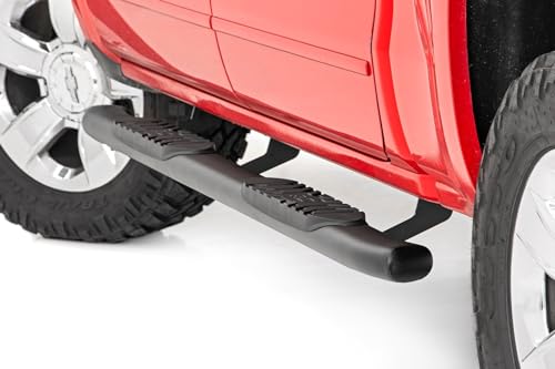 Rough Country Oval Nerf Steps for Chevy Silverado & GMC Sierra 1500/2500HD/3500HD (2007-2018) Crew Cab - OEM Style Rails with Built-in Side Steps - image 6
