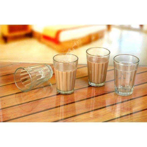 TopsyTurvy Cutting Chai Glass with Stand, 90 ml (Transparent) -Set of 4 4