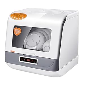1200W Tafelblad Vaatwasser Vrijstaande Draagbare Mini-Vaatwasser Met 6 Plaatsinstellingen 75 ℃ Hoge Temperatuur LED-Display 5 Wasfuncties Energie-Efficiënt,Wit