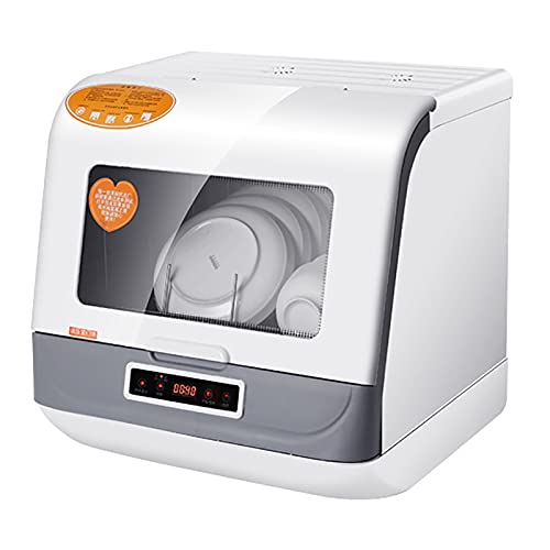 1200W Tafelblad Vaatwasser Vrijstaande Draagbare Mini-Vaatwasser Met 6 Plaatsinstellingen 75 ℃ Hoge Temperatuur LED-Display 5 Wasfuncties Energie-Efficiënt,Wit