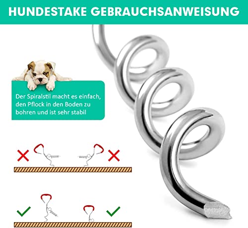 Hunde-Anbindepfosten mit Feder, Anlegepflock Für Hunde Groß,Hundepfahl robust für Training oder Camping,Erdanker, Hering für Hundeleine,Befestigen Sie Kabel und Blei für Erdung
