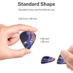 Patriotic Eagle Lot de 6 médiators pour guitare acoustique, guitare électrique, basse, ukulélé – fin, moyen et épais. - Les Beatles, Paul McCartney, John Lennon, RIngo Starr, George Harrison Patriotic Eagle Lot de 6 médiators pour guitare acoustique, guitare électrique, basse, ukulélé – fin, moyen et épais. – Image 7