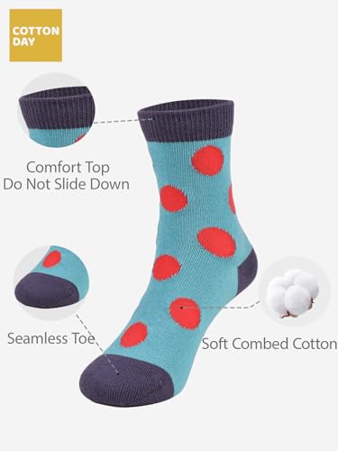 Image of COTTON DAY 7 Days of the Week Gift Box Kids Girls Fashion Short Socks Cute Animal, Floral, Stars, Stripes & Polka Dots Design