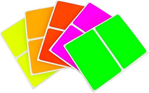 ChromaLabel 2 x 3 inch Permanent Rectangular Color Code Inventory Labels, 5 Assorted Colors, 50 Stickers per Variety Pack, Fluorescent