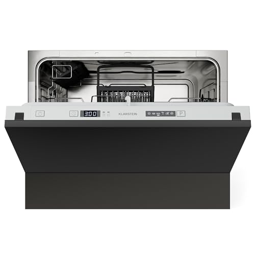 Klarstein Einbau-Geschirrspüler - Kompaktes 45-cm-Modell, 6 Gedecke, UV-Hygiene, AquaStop, Energieeffizienzklasse D, Leise 49 dB, Intuitive Bedienung