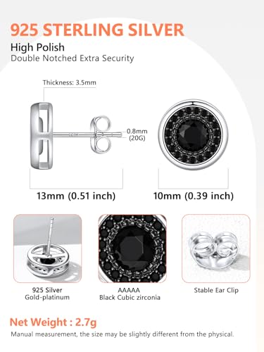 Silvora pendientes de plata ley con circonitas de brillo premium 2