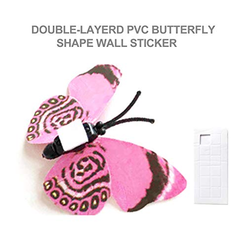 Kiboule 12 peças adesivos de parede dupla camada PVC em forma de borboleta adesivo decalque de pared