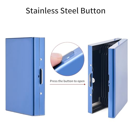 Image of Credit Card Holder Wallet Stainless Steel Card Case RFID Blocking Business Card Holder Protector for Women Men