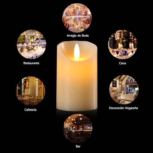 Image of Autbye Flameless Candles Electric 2025 Rechargeable Edition, Extra Bright Ivory LED Pillars, Real Wax Dripless Flickering Smart Candles with 10-Key Remote Control (1 Pack)