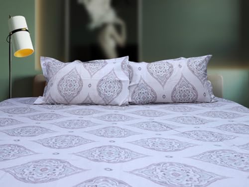 Image of Super Bedzz by Prihaal Decor Cotton Double Size Bedsheet with 2 Pillow Cover Size:108x108 (Pink 4) bedsheet for Double Bed, Cotton Double bedsheet, Suitable for Bedroom, Gift Set