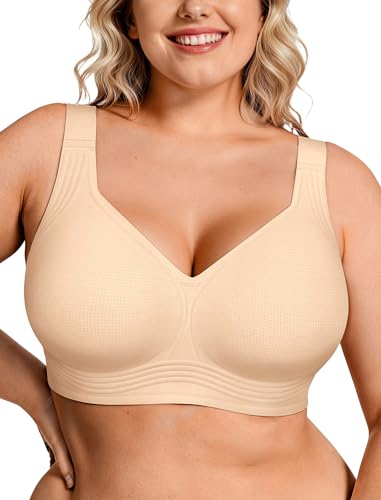 Image of OEAK Womens Wireless Jelly Bras Plus Size Support Push Up Comfortable Bra | no underwire,full coverage,for large breast,minimizer bra,seamless,tshirt bras,everyday bra