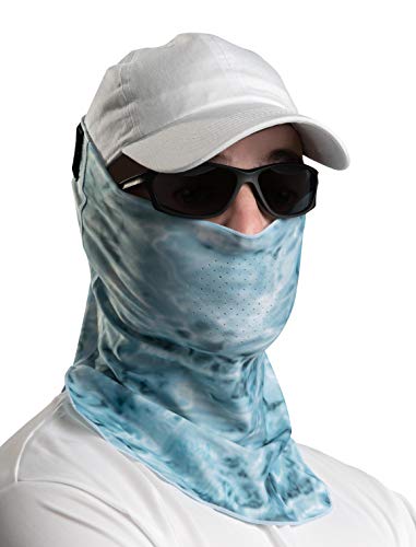 Aqua Design Sun Wind Mask for Men Size Adjustable Fits XS-2XL: UPF 50+ Half Mask Tube: Aqua Sky