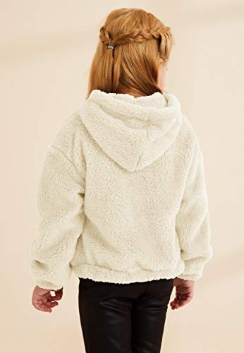 GAMISOTE Kids Girl's Fuzzy Hoodies Warm Loose Button Down Pullover Sherpa Jacket Top - Image 6