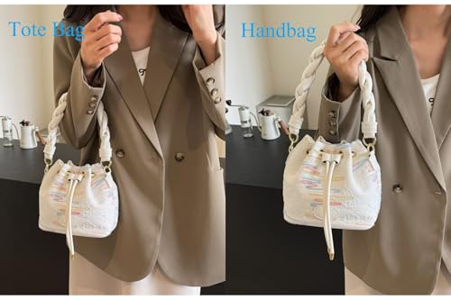 Image of Small Bucket Bags for Women, Mini Crossbody Tote Bag with Detachable Shoulder Strap, Girls Top Handle Handbag