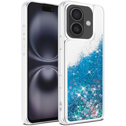 Qiinogow Glitter Quicksand Case for iPhone 16 Plus Cover