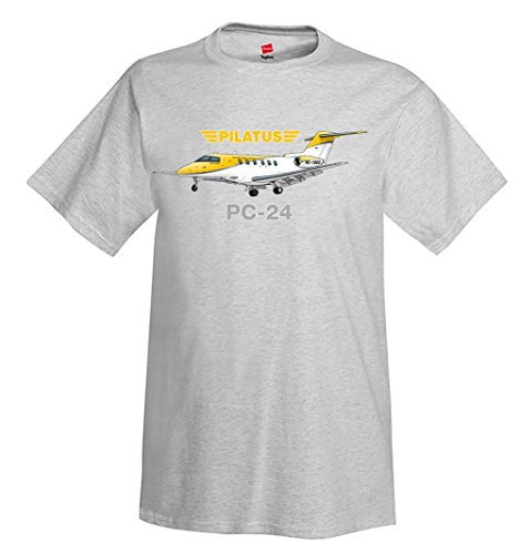 Flyboy Toys Pilatus PC-24 (Yellow/Silver) Airplane T-Shirt - Personalized w/Your N#