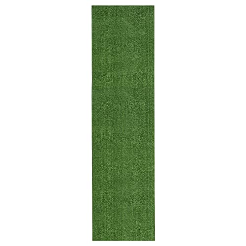 Sweethome Meadowland Collection Indoor And Outdoor Green Artificial Grass Turf Runner Rug 2'7" X 8'0" Green Artificial Grass/Pet Mat With Rubber Backed #TOP1