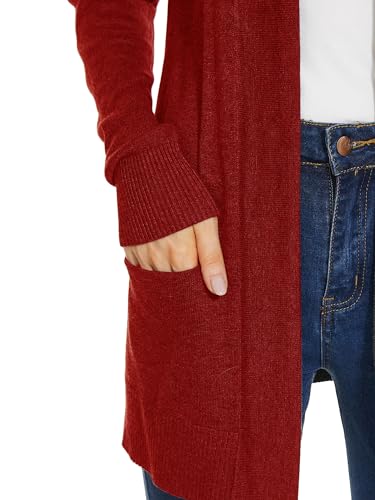 Image of Spicy Sandia Women's Basic Open Front Long Cardigan Sweaters with Pockets