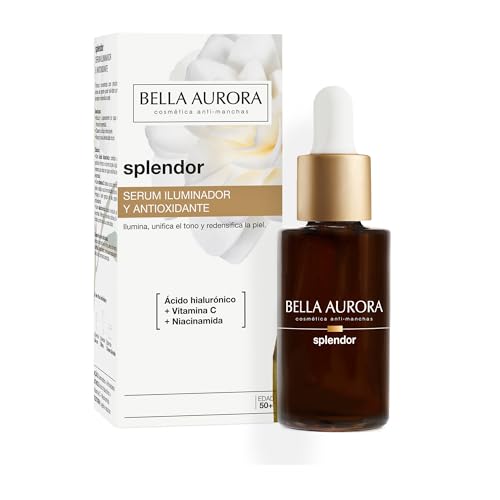 BELLA AURORA - Splendor Sérum 30 ml, Sérum facial anti-idade, com vitamina C e ácido hialurónico, ilumina e unifica a pele, reduz rugas, efeito reparador e antioxidante
