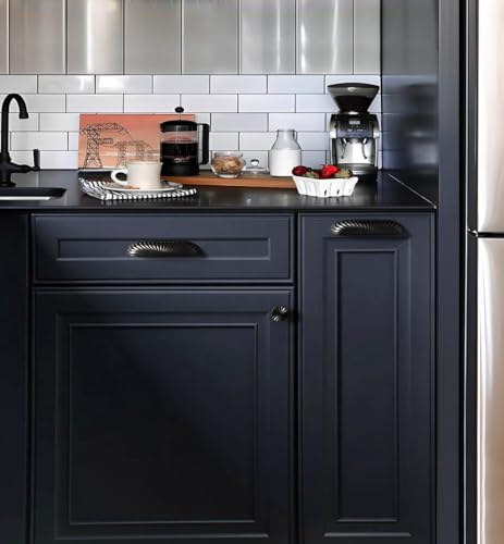 Goo-Ki Modern 7.6''(192mm) Hole Centers Matte Black Cabinet Pulls,Accessible Luxury Zinc Alloy Din Cup Cabinet Pulls with Modern Style,6 Pack - image 4