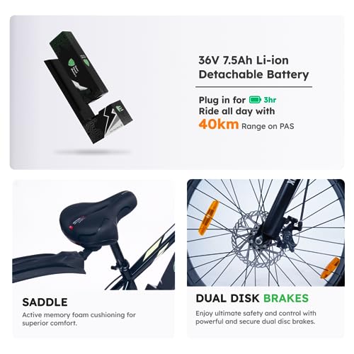 Image of F Lite Electric Cycle | 27.5 inch Wheels with Front Suspension | Dual Disc Brakes | Fast Charging | Up to 40 Km Range on PAS | Make in India Certified (Red)