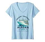 Photo Gallery donna crociera insieme alaska 2025 viaggio in famiglia maglietta con collo a v Photo Gallery donna crociera insieme alaska 2025 viaggio in famiglia maglietta con collo a v