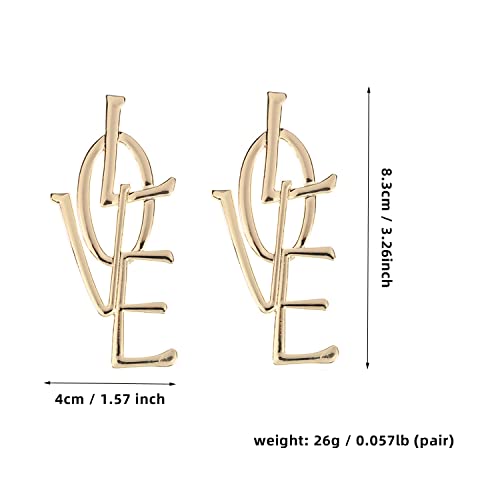Punk Love Letter Large Long Drop Dangle Earrings Statement Jewelry for Women Statement Trendy Earrings2