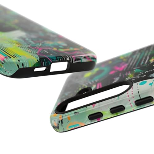 Coque Samsung S24 Plus vert néon brillant motif géométrique abstrait - 3